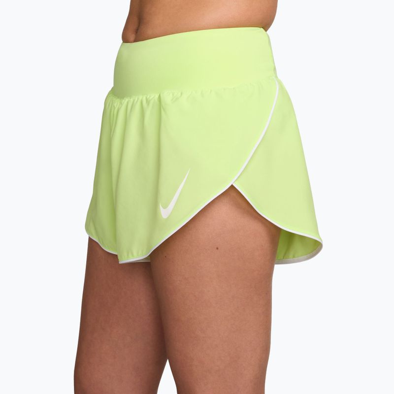 Pantaloni scurți de alergare pentru femei Nike Tempo Swoosh Dri-Fit Mid-Rise Brief-Lined light lemon twist/white 3
