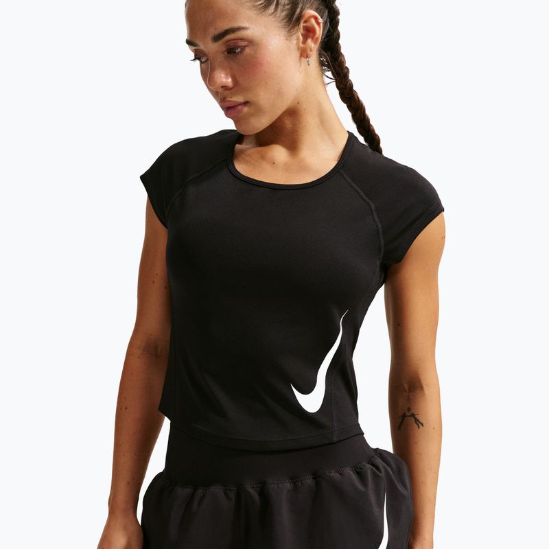 Tricou de alergare pentru femei Nike Swoosh Run Dri-Fit black/white/white 2