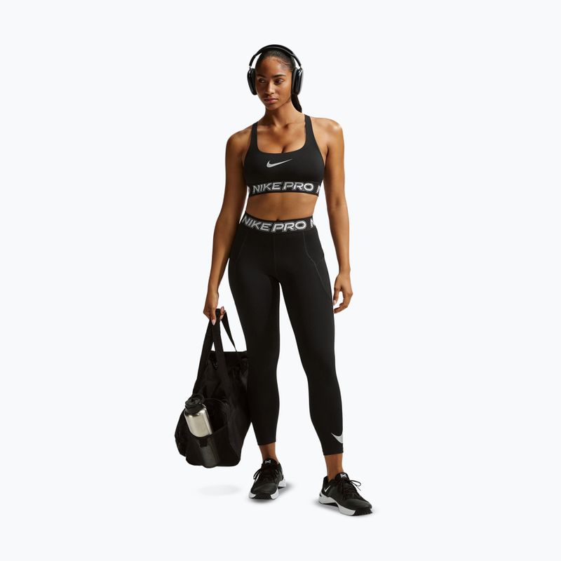 Sutien de antrenament Nike Pro Light Support Non Padded black/white/metallic silver 2