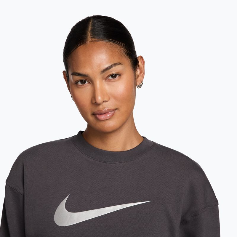 Bluză de antrenament pentru femei Nike Pro Dri-Fit Crew Neck thunder grey/metallic silver/white 3