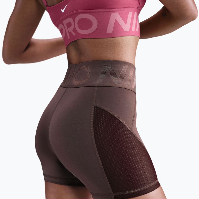Pantaloni scurți pentru femei Nike Pro Sculpt High Waisted 5" Biker tattoo/burgundy crush/white 5