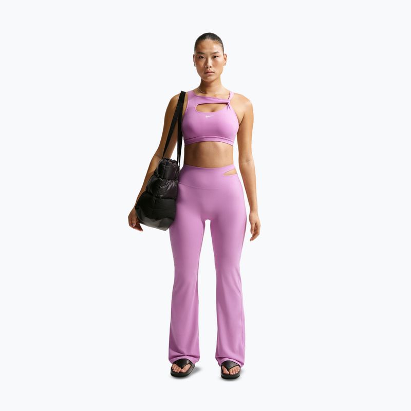 Pantaloni de antrenament pentru femei Nike Zenvy High-Waisted Flared light magenta/white 2