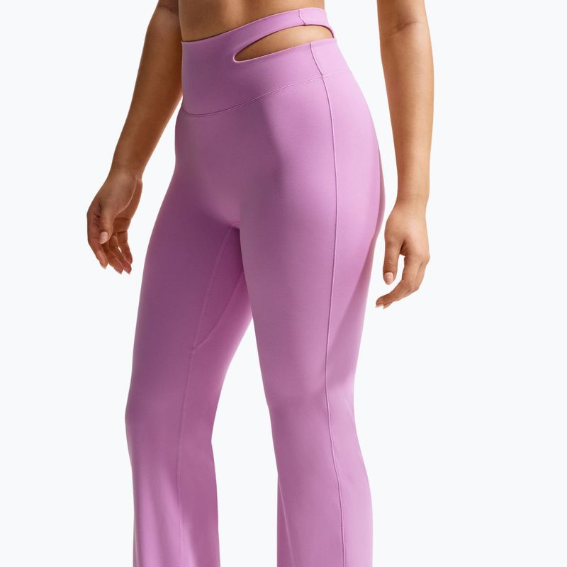 Pantaloni de antrenament pentru femei Nike Zenvy High-Waisted Flared light magenta/white 5