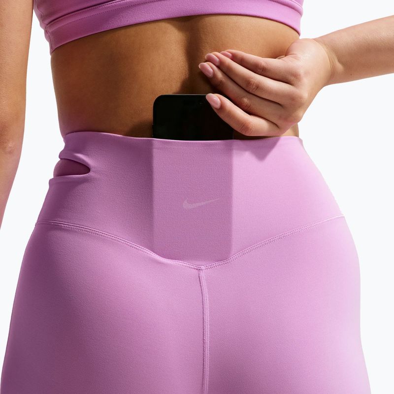 Pantaloni de antrenament pentru femei Nike Zenvy High-Waisted Flared light magenta/white 7