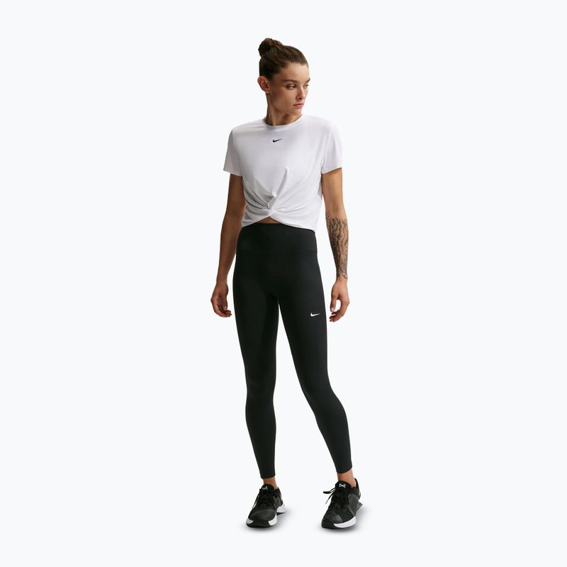 Colanți pentru femei Nike One Seamless Front High-Waisted black/white 2