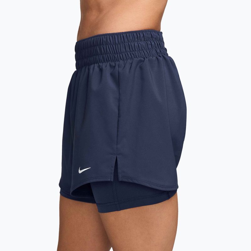 Pantaloni scurți pentru femei Nike One Dri-Fit High-Waisted 3" 2In1 midnight navy/white 3