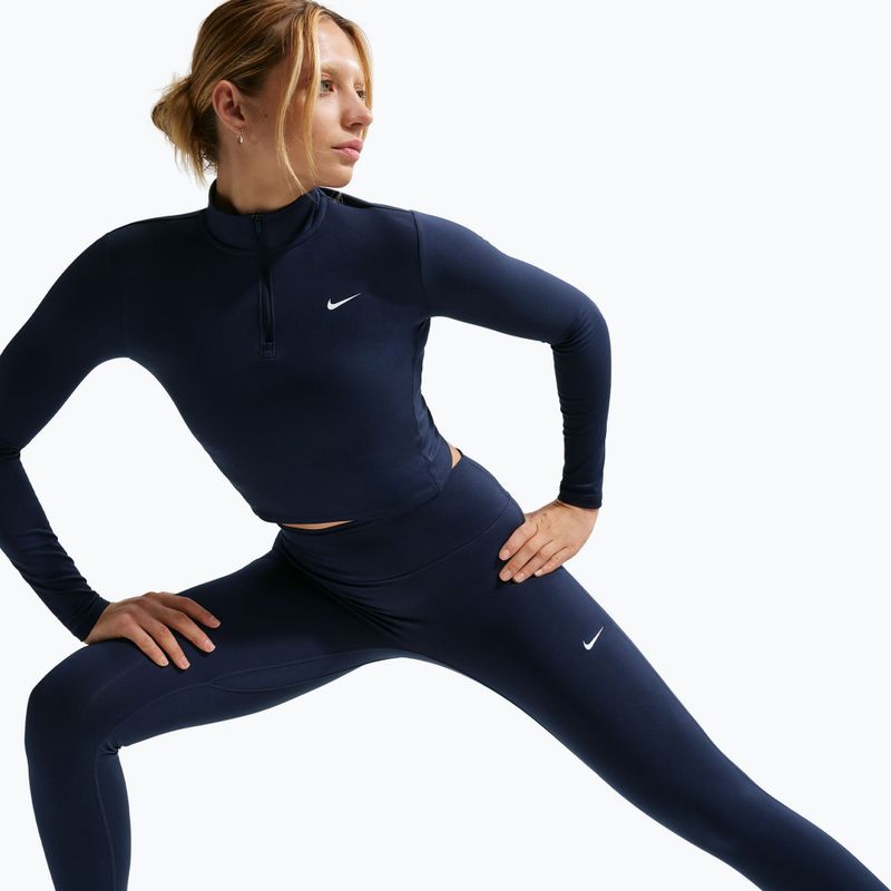 Colanți pentru femei Nike One Seamless Front High-Waisted midnight navy/white 6
