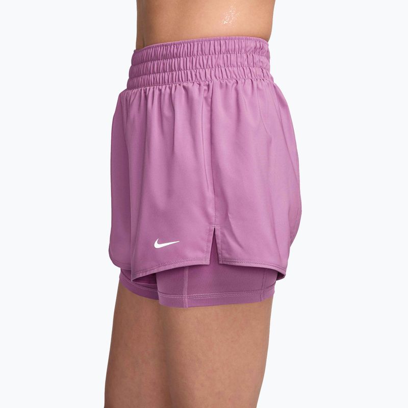 Pantaloni scurți pentru femei Nike One Dri-Fit High-Waisted 3" 2In1 light magenta/white 3