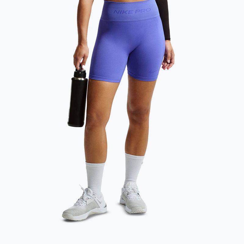 Pantaloni scurți pentru femei Nike Pro Seamless High-Waisted Biker 5" sapphire