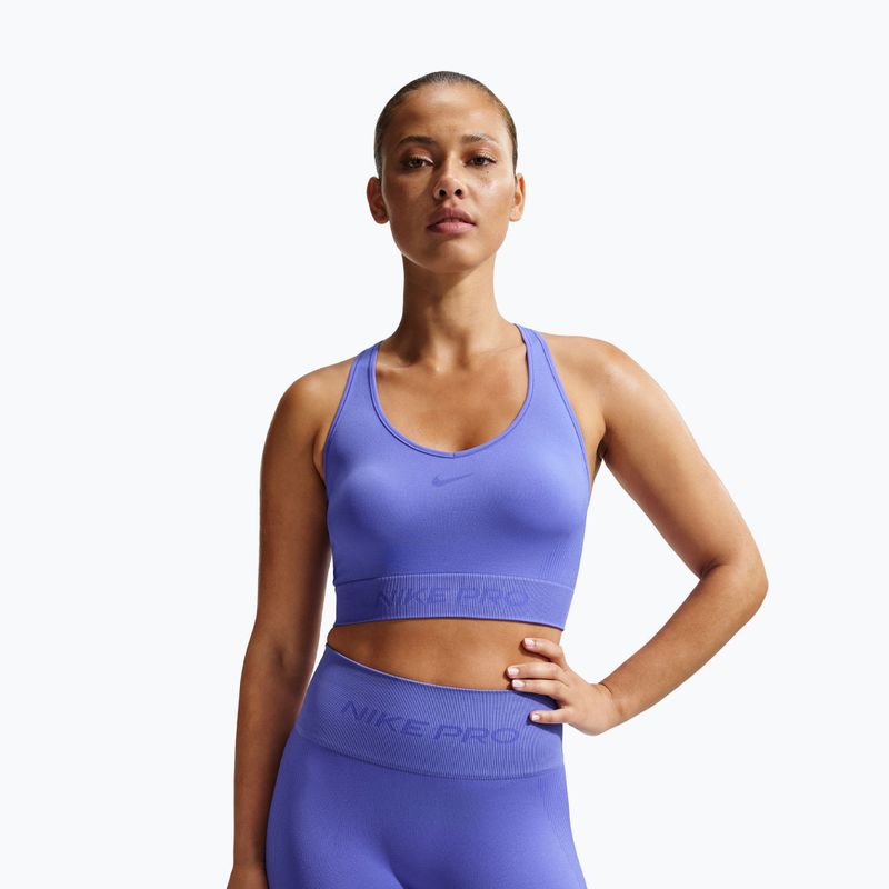 Pantaloni scurți pentru femei Nike Pro Seamless High-Waisted Biker 5" sapphire 5