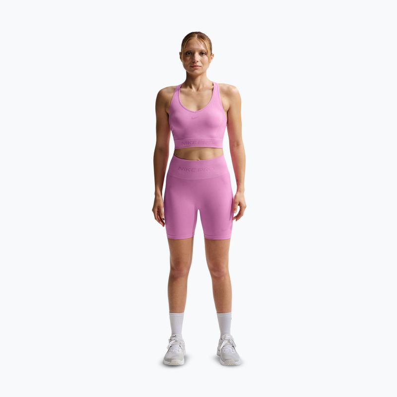 Top de antrenament Nike Pro Seamless Dri-Fit Cropped light magenta 2