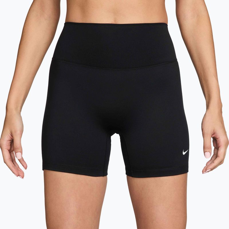Șorturi damă Nike One High-Waisted Biker 5" black/white