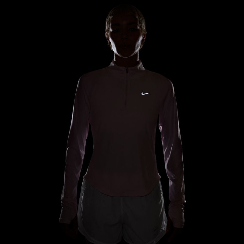 Bluză cu mânecă lungă de alergare pentru femei Nike Tempo Swoosh Run Dri-Fit 1/4-Zip pink foam/white 4