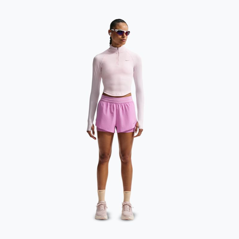 Pantaloni scurți de alergare pentru femei Nike Swift Mid-Rise 2in1 light magenta/light magenta 2