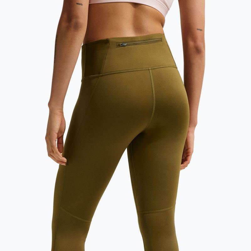 Colanți de alergare pentru femei Nike Tempo High-Waisted 7/8 olive flak 4