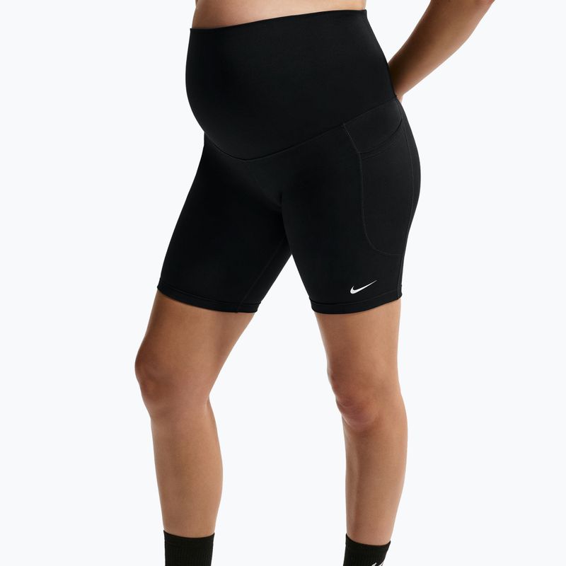 Pantaloni scurți pentru femei Nike One Maternity High-Waisted 8" black/white 4