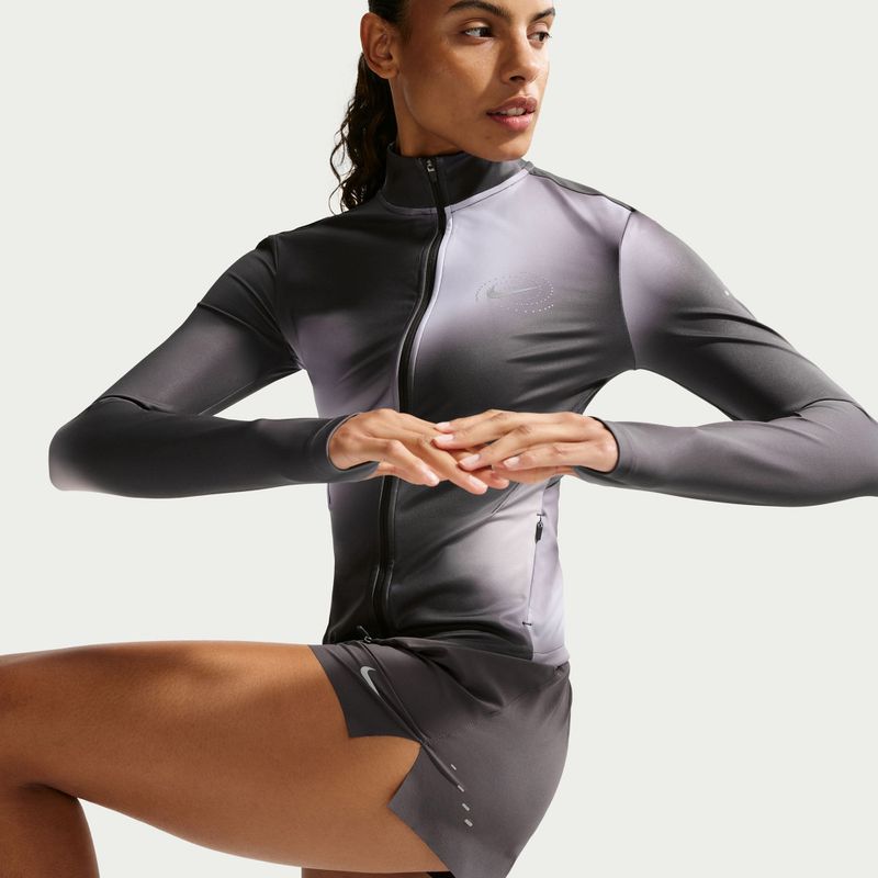 Bluză de alergare pentru femei Nike Swift Dri-Fit Full Zip Mid-Layer dark smoke grey/light smoke grey 6