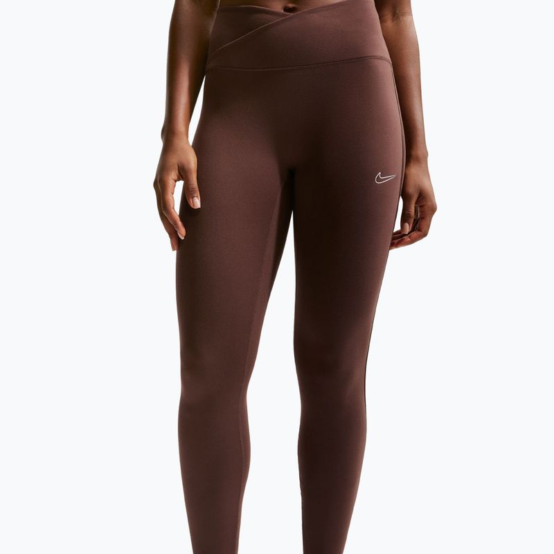 Colanți pentru femei Nike One High-Waisted Seamless light chocolate 4