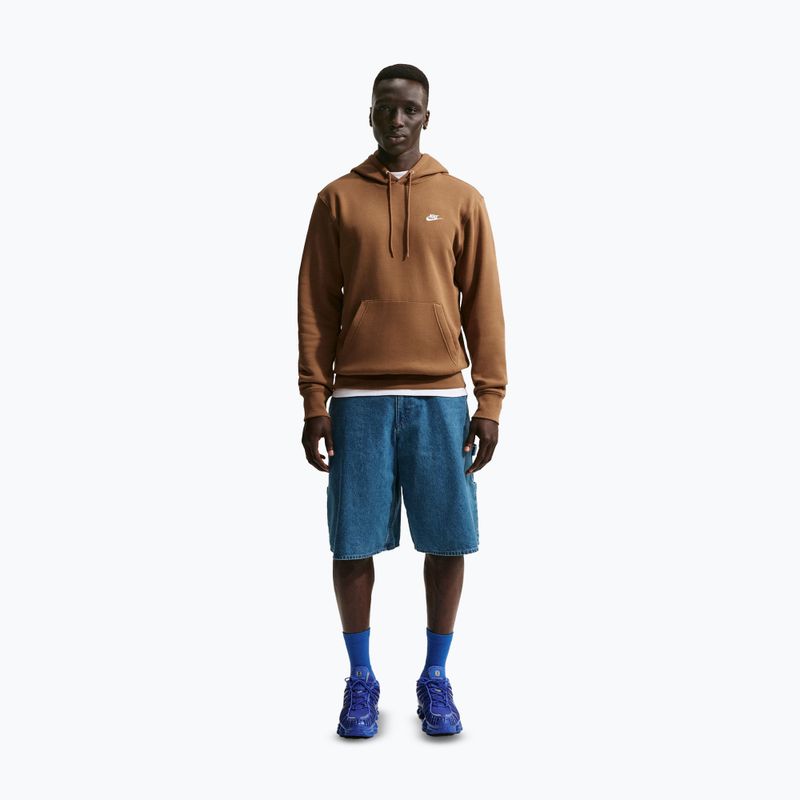 Bluză pentru bărbați Nike Club Pullover Hoodie ale brown/ale brown/white 2