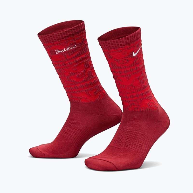 Șosete Nike Everyday Plus Cushioned Crew team crimson/metallic silver