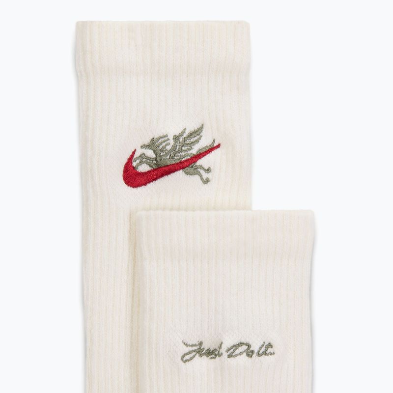 Șosete Nike Everyday Plus Crew 3 perechi sail/neutral olive/team crimson 4