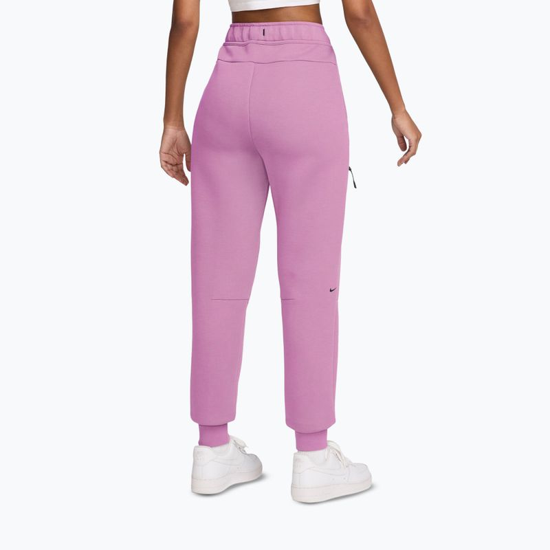 Pantaloni pentru femei Nike Sportswear Tech Fleece Mid-Rise light magenta/black 2