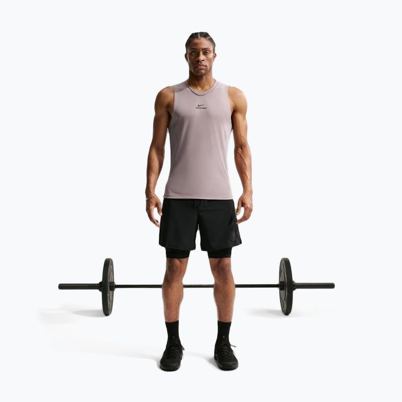 Tricou de antrenament pentru bărbați Nike Pro Training Dri-Fit light violet ore/black 2