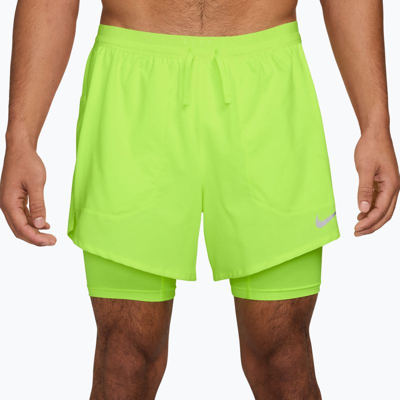 Pantaloni scurți de alergare pentru bărbați Nike Stride Dri-Fit Hybrid 5" volt ice