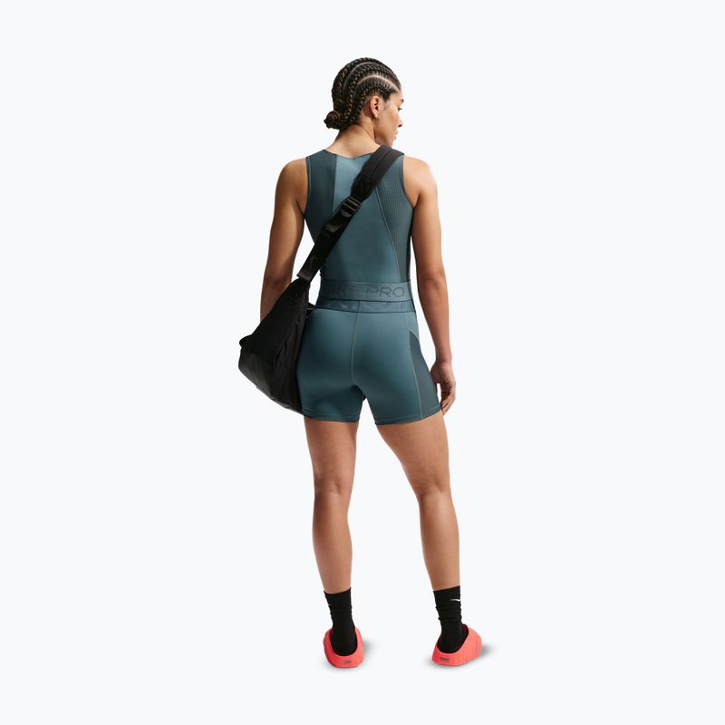 Pantaloni scurți pentru femei Nike Pro Sculpt High Waisted 5" Biker mineral slate/faded spruce/white 3