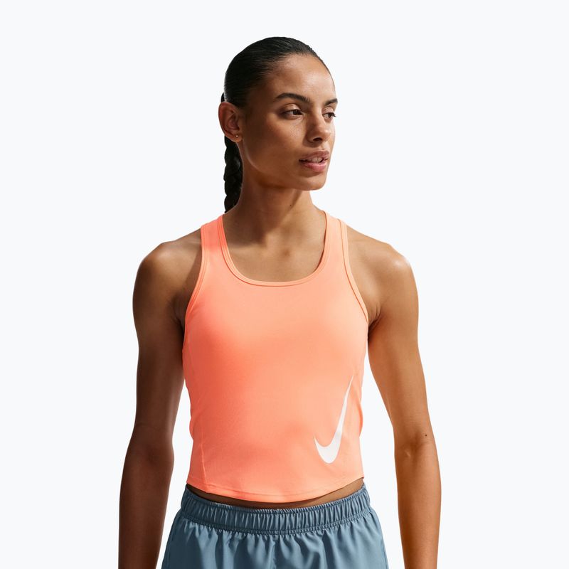 Tricou de alergare pentru femei Nike Swoosh Run Dri-Fit orange pulse/photon dust/white