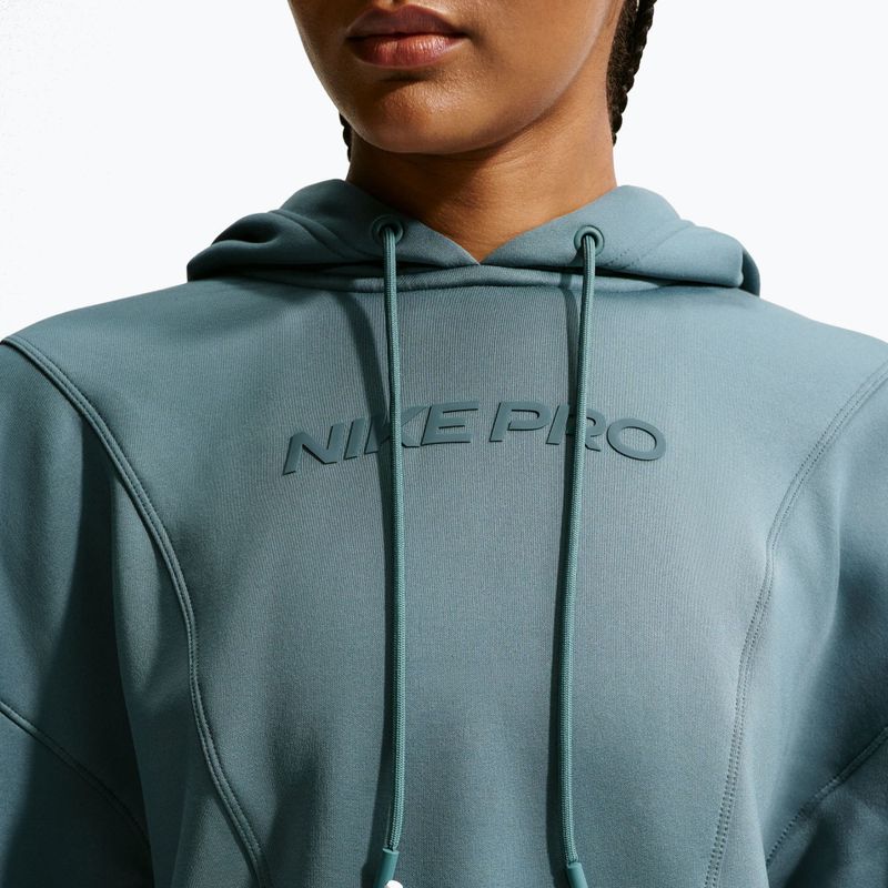 Bluză de antrenament pentru femei Nike Pro Therma-Fit Hoodie mineral slate/white 5