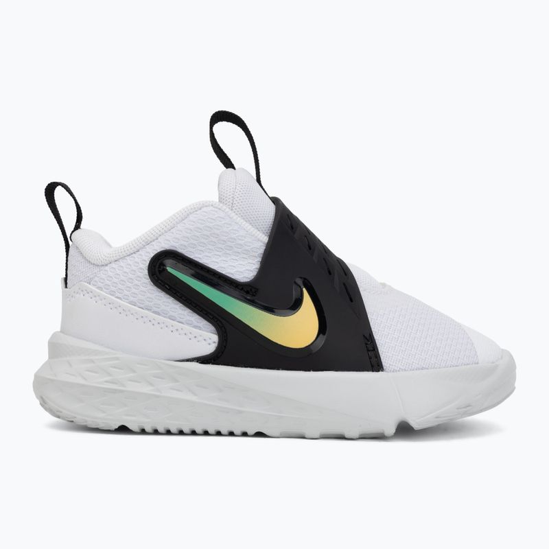 Încălțăminte pentru copii Nike Team Hustle D 12 white/black/clear emerald/topaz gold 2