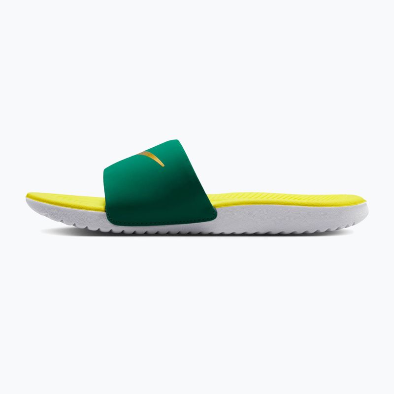 Șlapi Nike Coffee malachite/sonic yellow/metallic gold 9