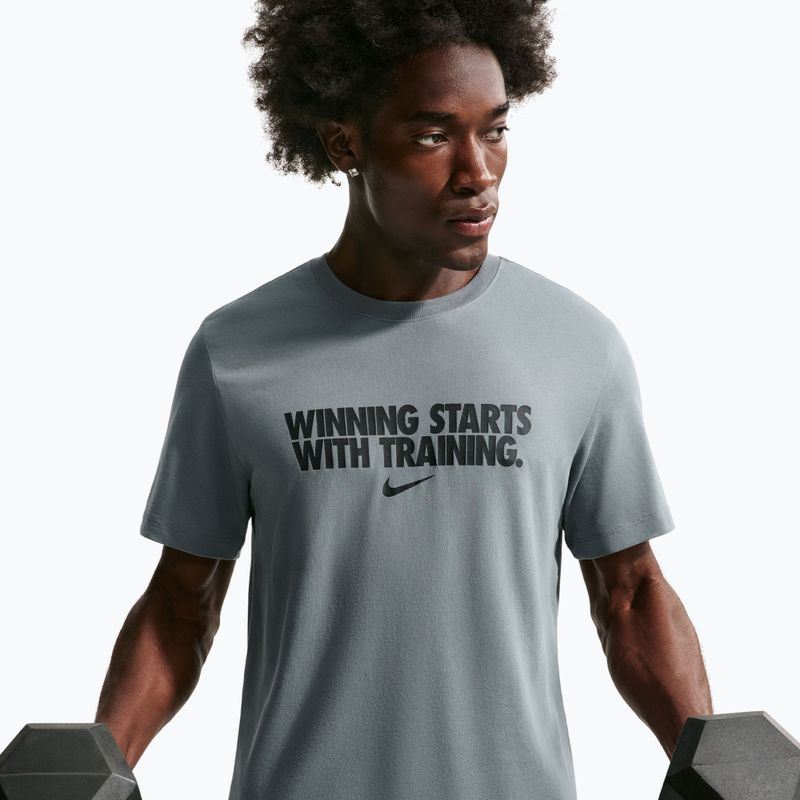 Tricou de antrenament bărbați Nike Dri-Fit Winning smoke grey/black/black 3