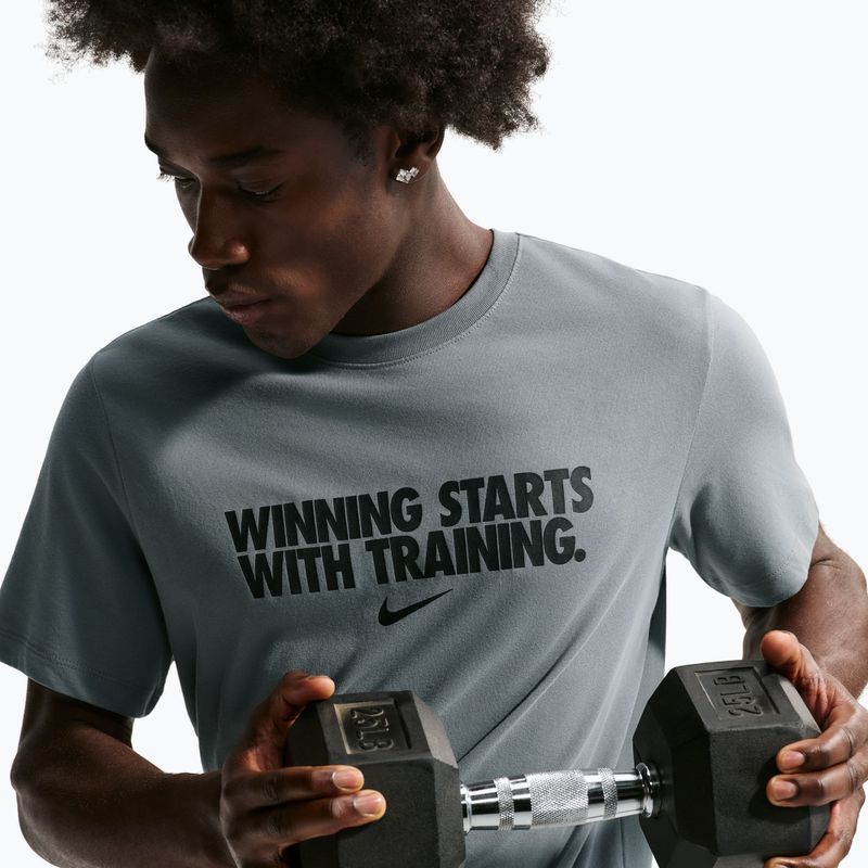 Tricou de antrenament bărbați Nike Dri-Fit Winning smoke grey/black/black 5