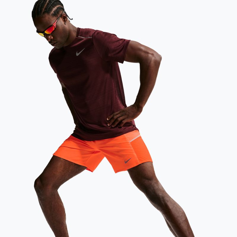 Pantaloni scurți de alergare pentru bărbați Nike Miler Dri-Fit Brief Lined7" total orange 5