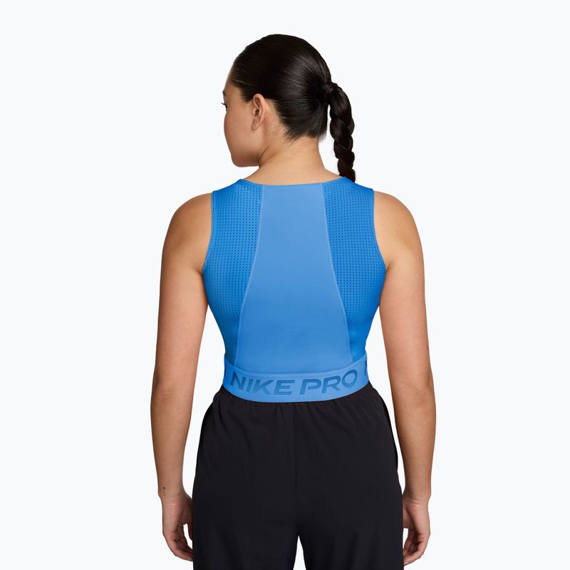 Tricou de antrenament pentru femei Nike Pro Dri-Fit university blue/light photo blue/white 2