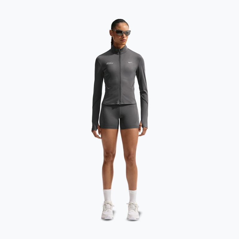 Bluză pentru femei de alergare Nike Swift Dri-Fit Full Zip Mid-Layer medium ash 2