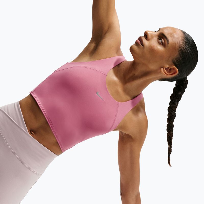 Tricou de alergare pentru femei Nike Tempo Medium Support Cropped Sports Bra peony 5