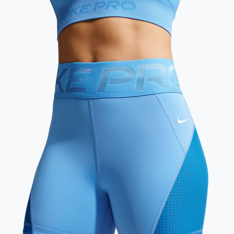 Pantaloni scurți pentru femei Nike Pro Sculpt High Waisted 5" Biker university blue/light photo blue/white 5