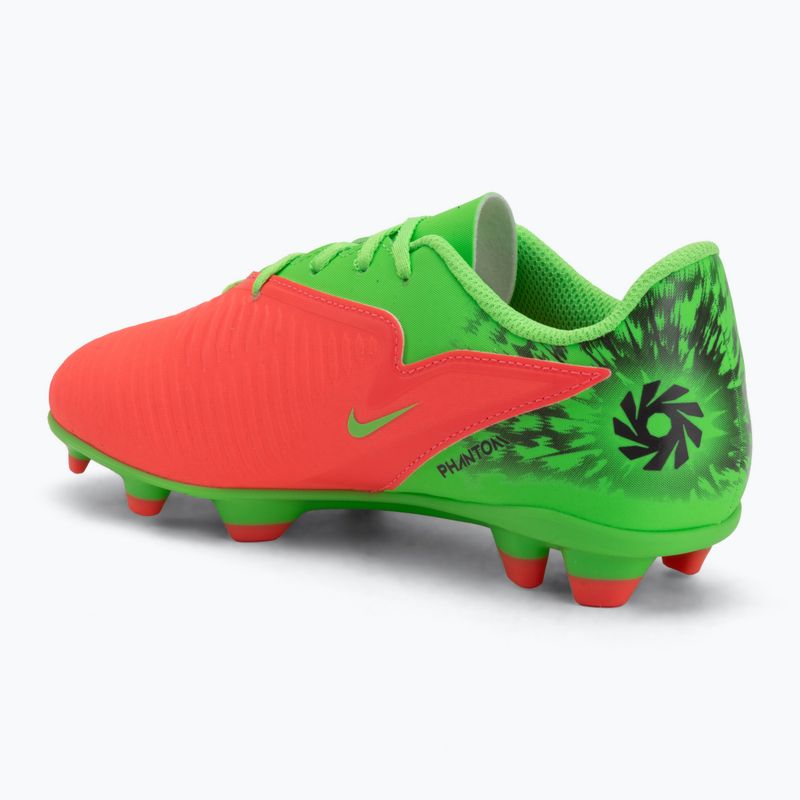 Încălțăminte de fotbal pentru copii Nike Jr. Phantom 6 Club Erling Haaland MG hot punch/green strike/black 3