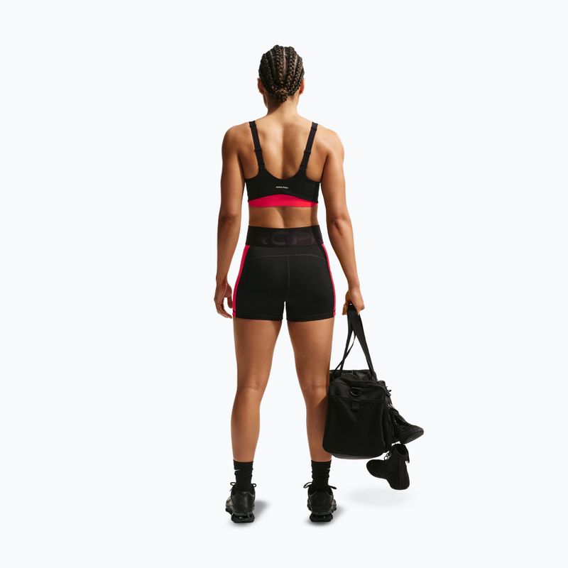 Pantaloni scurți de antrenament pentru femei Nike Pro Sculpt Dri-Fit High-Waisted Biker 5" black/light crimson/white 3