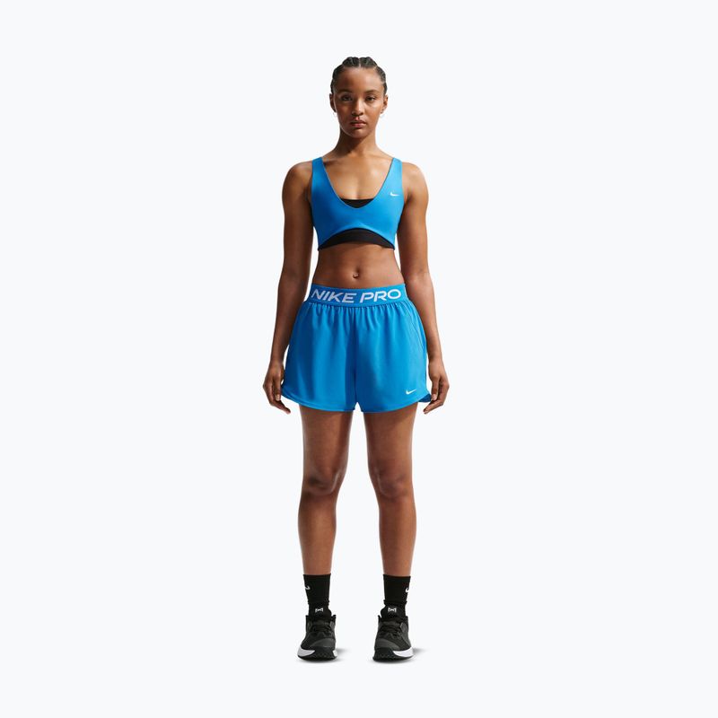 Pantaloni scurți de antrenament pentru femei Nike Pro 2in1 light photo blue/white 2