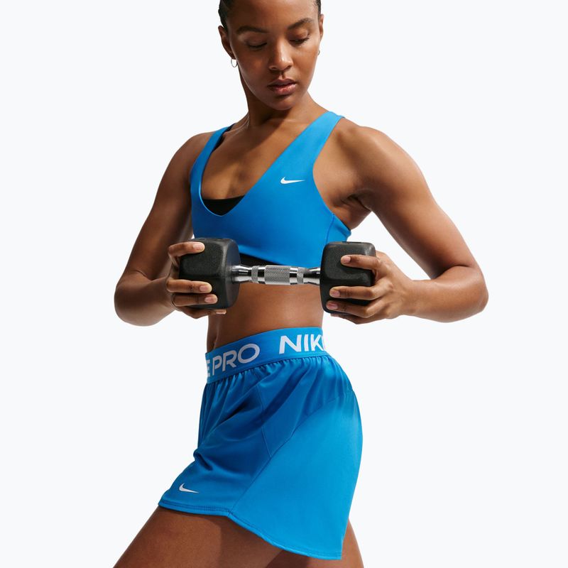 Pantaloni scurți de antrenament pentru femei Nike Pro 2in1 light photo blue/white 4