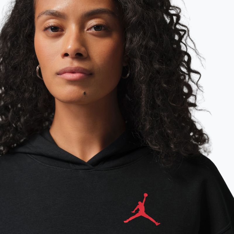 Bluză pentru femei  Jordan Fleece Hoodie black/gym red 4