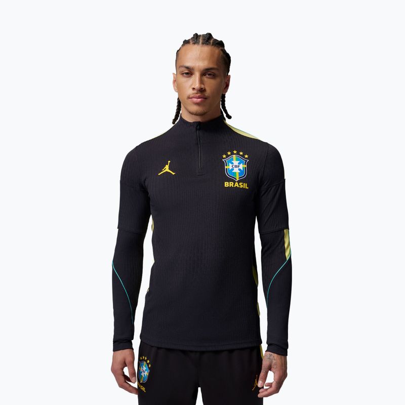 Bluză de fotbal cu mânecă lungă pentru bărbați Brazil Strike Elite Jordan Dri-Fit Drill Top black/yellow pulse/light mint/P109C