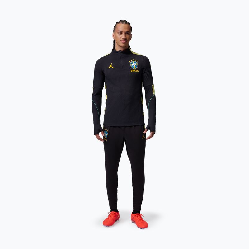 Longsleeve piłkarski męski Brazil Strike Elite Nike Jordan Dri-Fit Drill Top black/yellow puls/light menta/P109C 2