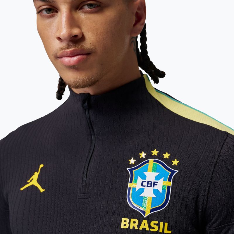 Longsleeve piłkarski męski Brazil Strike Elite Nike Jordan Dri-Fit Drill Top black/yellow puls/light menta/P109C 4