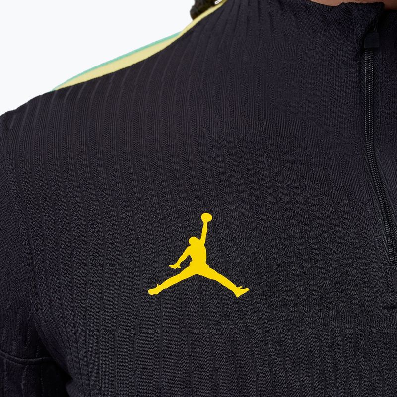 Longsleeve piłkarski męski Brazil Strike Elite Nike Jordan Dri-Fit Drill Top black/yellow puls/light menta/P109C 6