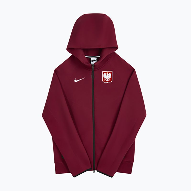 Bluză de fotbal pentru bărbați Nike Tech Fleece Poland Full Zip Hoodie team red 3